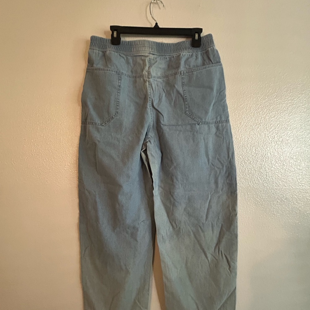 Casual Light Blue Drawstring Pants - Picture 2 of 3